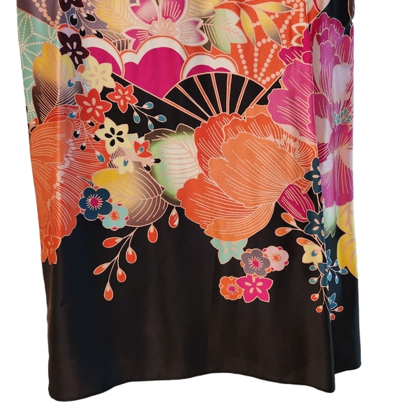 *NWT* Trina Turk 100% Silk Multicolored Tie-Neck Scarf Midi Dress - Picture 4 of 12